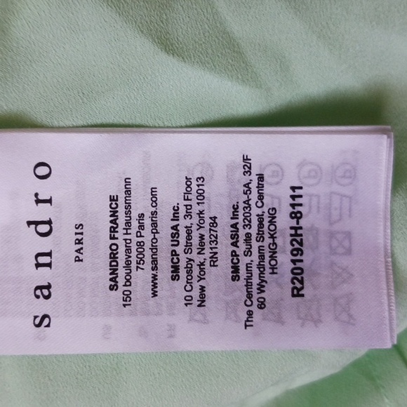 SANDRO Cocqette Ruffled corded lace mini dress, Mint Green, Size 8 - Picture 14 of 16